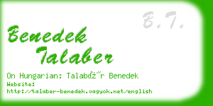 benedek talaber business card